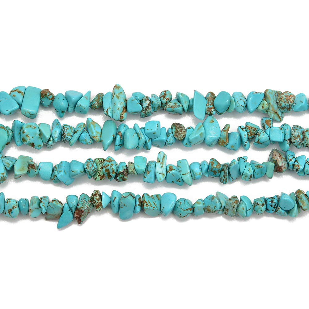 PLTbeads Gemstone Chips Natural Green Turquoise 3-5mm Healing Crystals Waist Bracelets Necklace Kit Irregular Stone DIY Crafts Design Jewelry Making Approxi 32 inch
