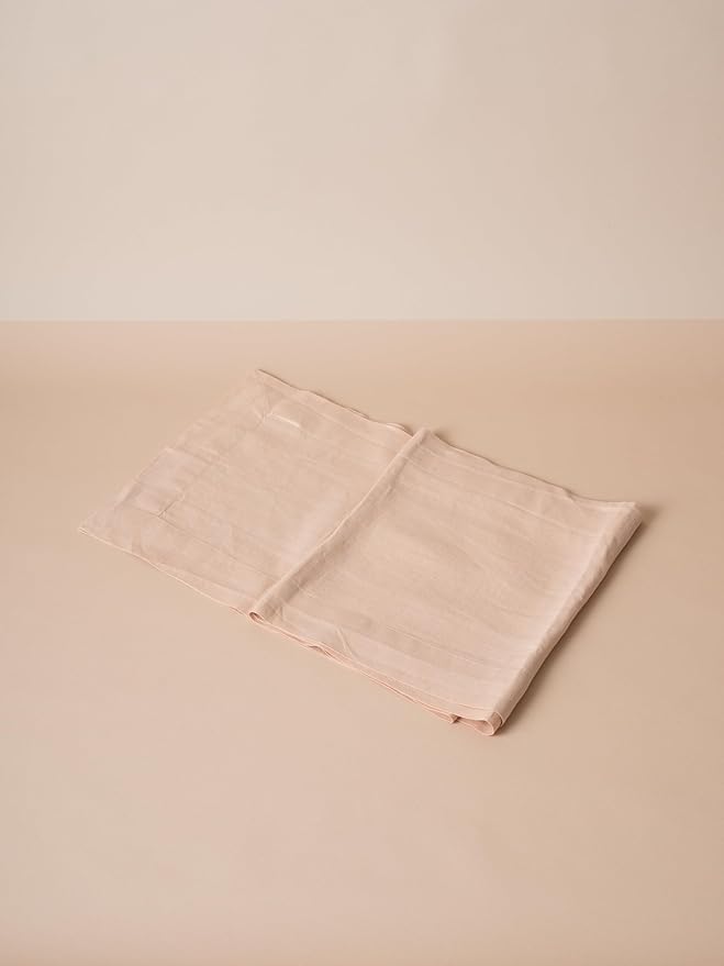 100% Hemp Table Runner, Organic Linen Table Runner, Farmhouse Table Decor, Boho Home Decor (Peach Pink, 14 x 72 Inch)
