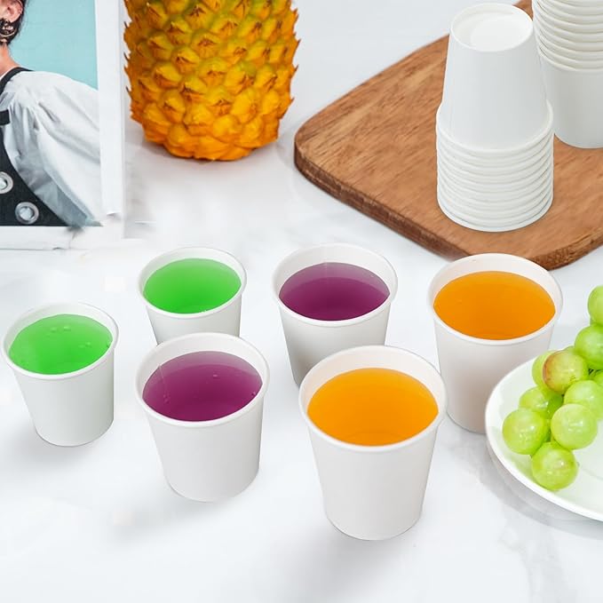 SIUQ 600 Pack 3 oz Paper Cups, Disposable Bathroom Cups, Small Mouthwash Cups, White Paper Cups, Hot/Cold Beverage Drinking Cup for Bathroom, Home, Party, Office, Picnic, Travel and Events