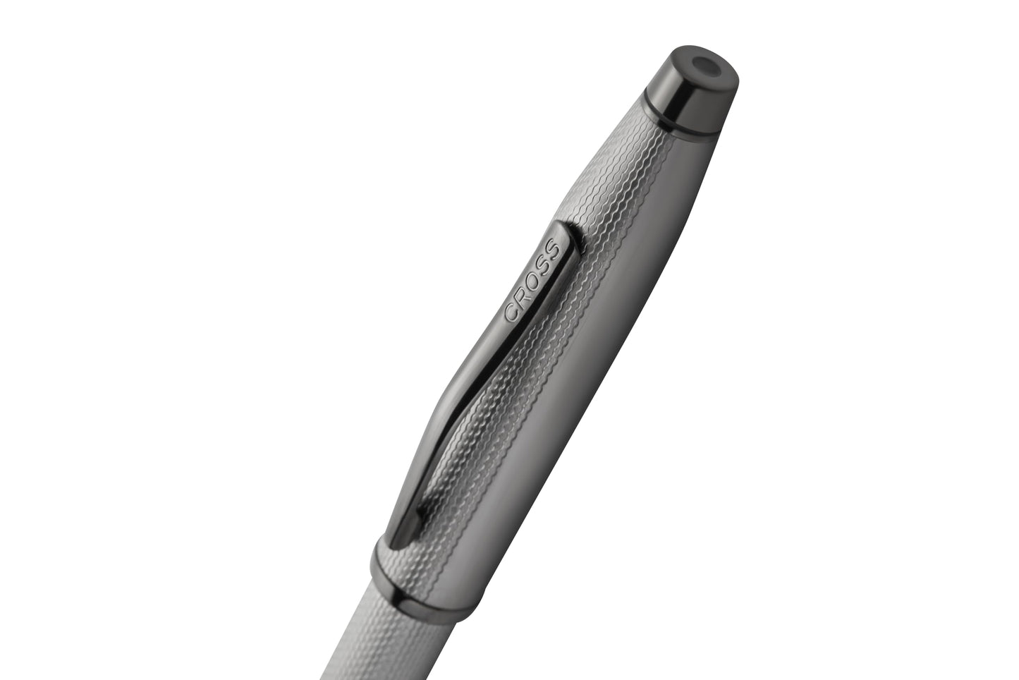 Cross A.T Century II Ballpoint Pen, Polished Slate Gray, Black Ink, Engraved Diamond Pattern, Swivel-Action in Luxury Gift Box