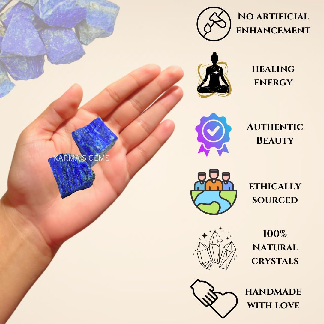 Crystals, Rocks, Jade, Crystals and Healing Stones, Witchcraft Supplies, Healing Crystals, Stones, Healing Stones, Rock Collection, Agate, Raw Stones (Lapis Lazuli, 2 Pcs)