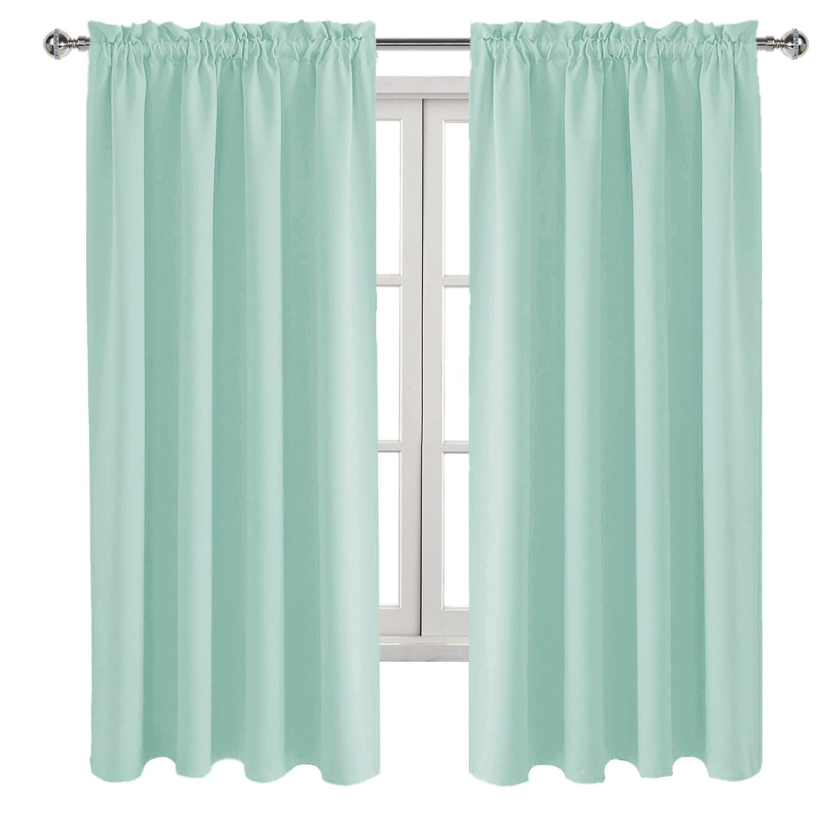 Blackout Curtains for Bedroom Living Room 52 x 63 Inch Long 2 Panels (2 Count)