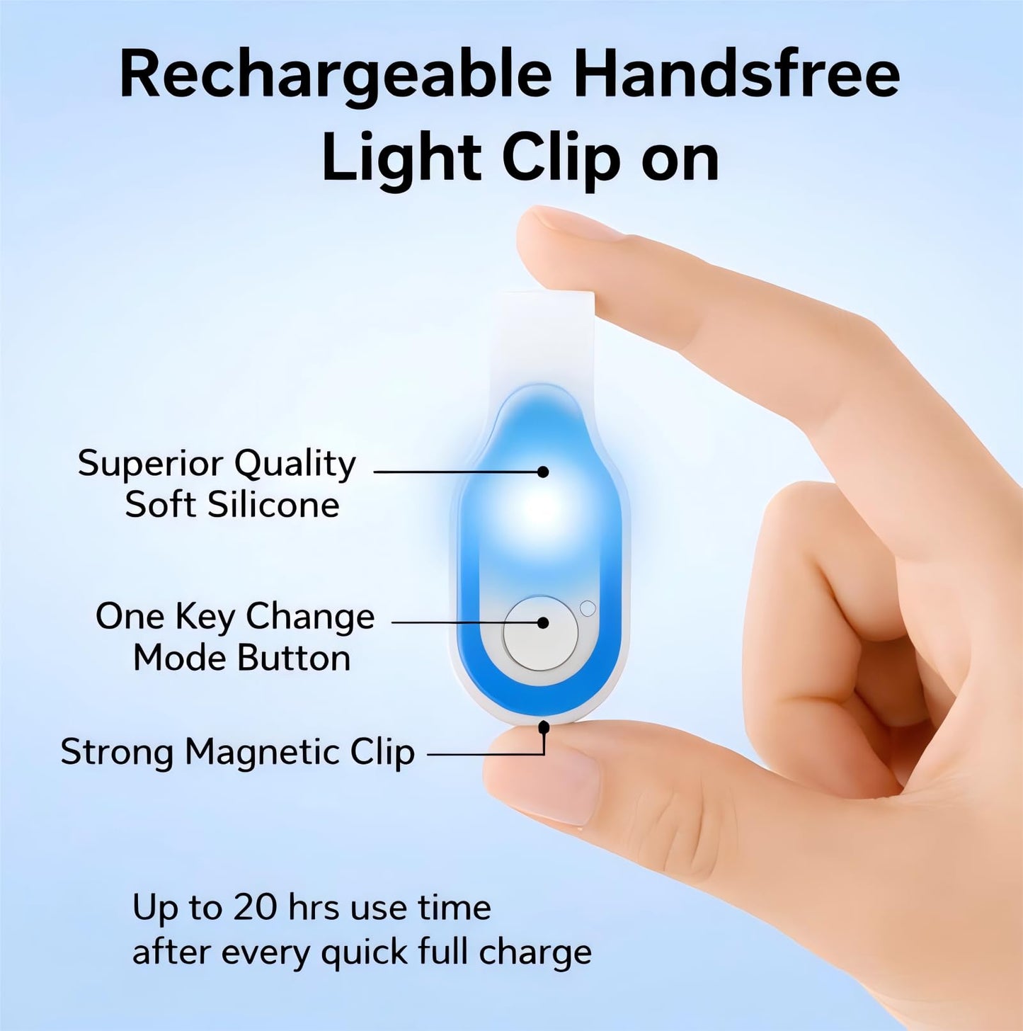 Nurse Light Clip On for Night Shift, 2 Pack Rechargeable Magnetic Nursing Night Light, Nurse Essentials, Hospital Nurse Scrub Lights, Handfree Clip-on Flashlight for Healthcare Workers, Blue & Pink
