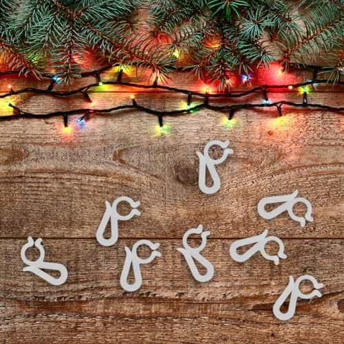 OUNONA 120pcs S-Shaped Outdoor Light Clips for String Lights and Christmas Tree Ornaments, Plastic Heavy Duty Hooks Prevent Falling, for Organizing Decorations in Bathroom or Kitchen