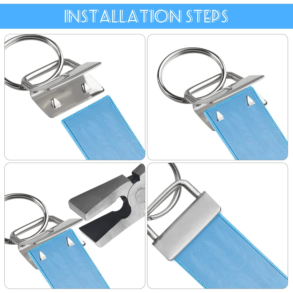 XINMEIWEN 72PCS Key Fob Hardware Set Including 24 Key Fob Hardware with Key Ring 24 Colorful Leather Keychain Tassel and 24 Swivel Snap Hooks for Keychain Making Supplies (6 Colors)