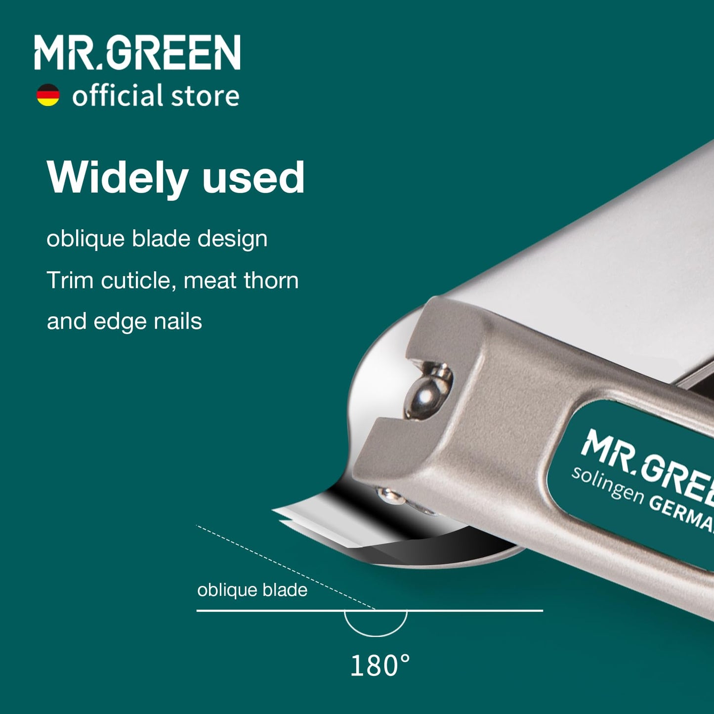 MR.GREEN Slanted Edge Nail Cutting Clippers Cuticle Nippers Tool Stainless Steel Dead Skin Oblique Tip Trimmer Manicure Scissors (Mr-1110)