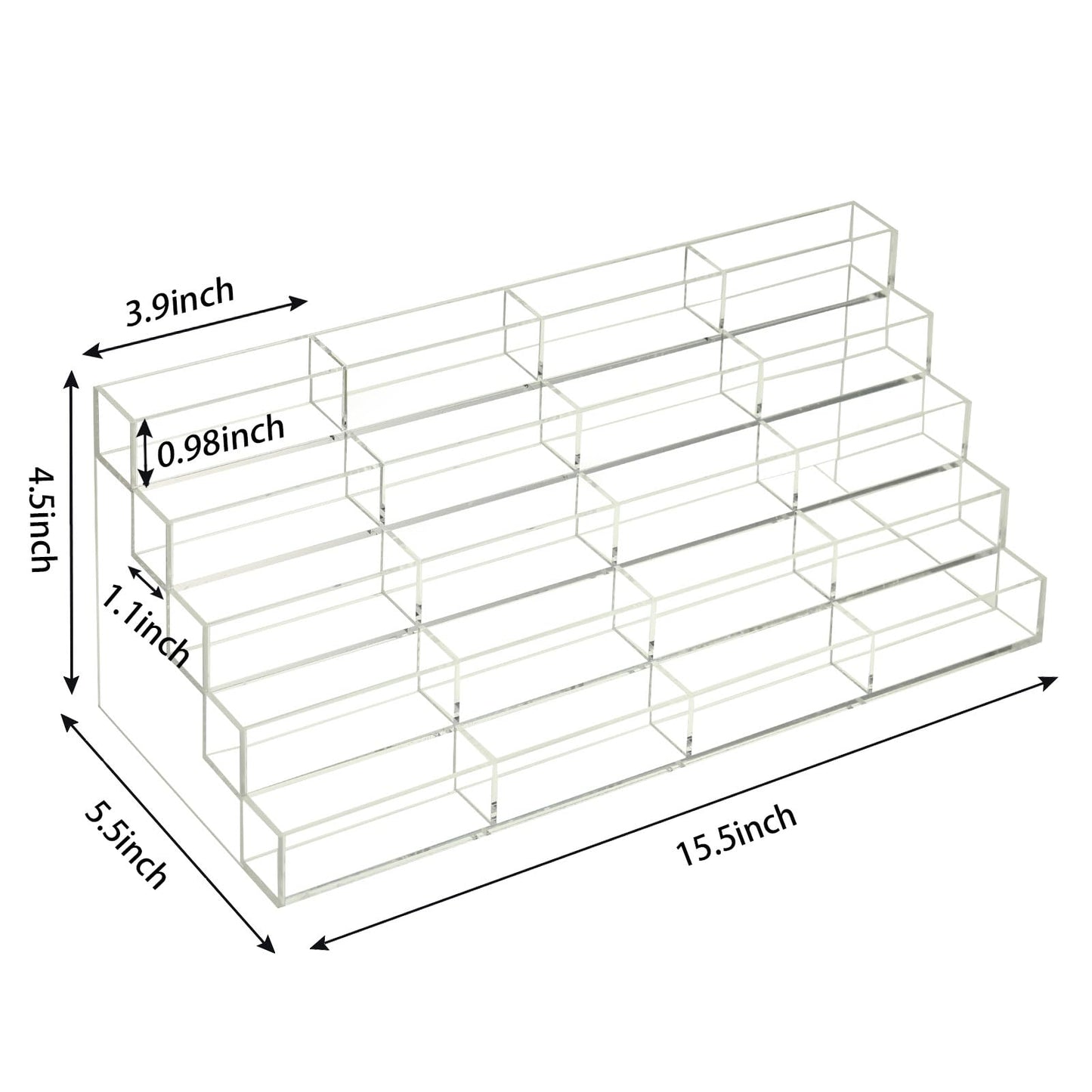 Vevitts 20 Slots Acrylic Business Card Holder, Clear Plastic Desk Business Card Stand, Multi-Card Display Rack for Office Home School Recipe Brochure File