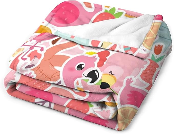 Flamingo Blanket Gifts - 30 x 40 Inches Funny Flamingo Throw for Girls - Pink Soft Fuzzy Plush Blankets for Chair