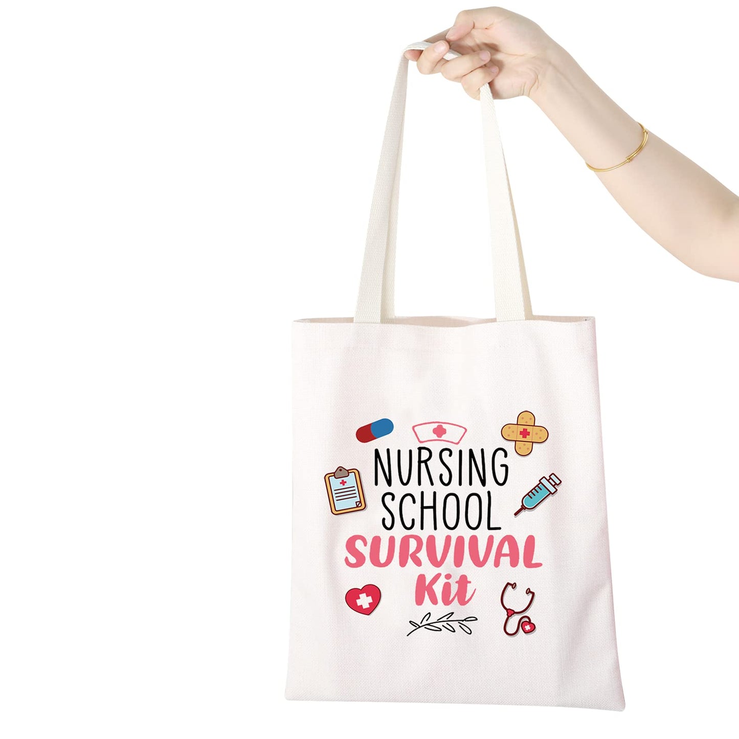 WCGXKO Nurse Gift Nurse Cosmetics Gift Nursing School Survival kit Gift for RN CNA LPV BSN LVP (NURSING SCHOOL tote)