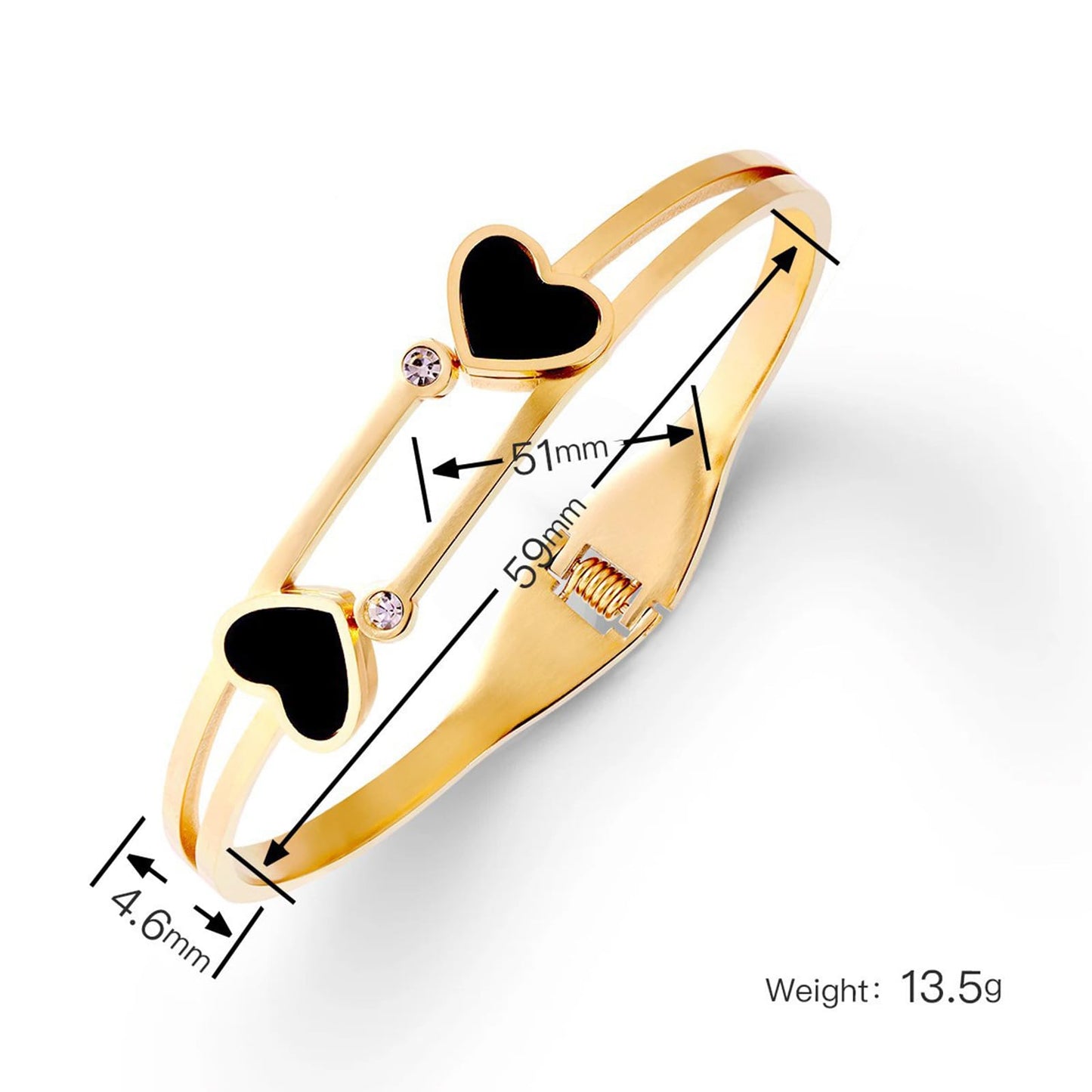 Vbvbip 18K Gold Plated 316L Stainless Steel Bangle Bracelet Collection - 12 Unique Designs + Matching Diamond-Accent Titanium Steel Chain, Gift for Women
