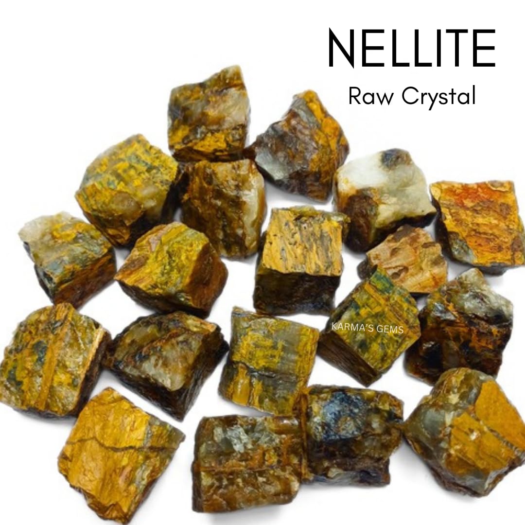 Crystals, Rocks, Jade, Crystals and Healing Stones, Witchcraft Supplies, Healing Crystals, Stones, Healing Stones, Rock Collection, Agate, Raw Stones (Nellite, 2 Pcs)