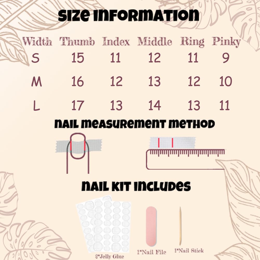 ADAIER Handmade Press On Nails, French Nails,wedding, party,Short Coffin Nails Set for Handmade,Reusable Opaque Nails in 10 Nail Kit for Women(Z-03) (S05, S)