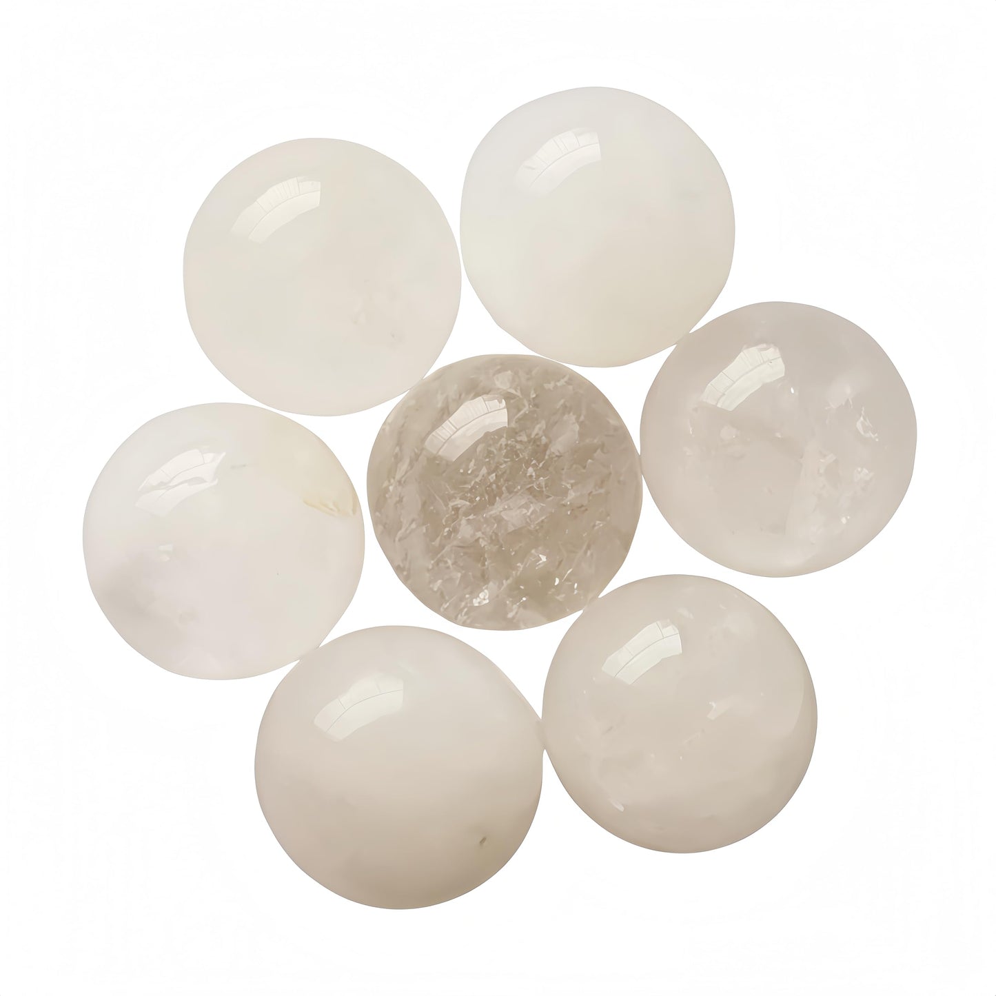 Sunshcat Natural Rock Quartz 0.78 Inchs Crystals and Healing Stone Ball Set,Home Desktop Feng Shui Array Decoration(7 Pieces) ﻿