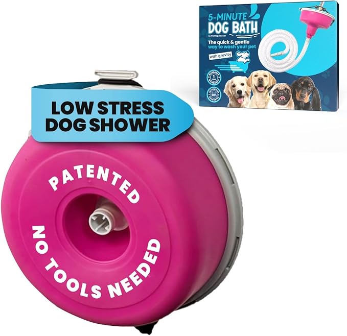5-MinutePetBath Dog Bath Hose Attachment - Shower Head Accessory for Dog Washing - Low Stress Pet Shower - Portable Wash Station for Grooming, Rinse & Cleaning - Attachable Bathing Essential - Green