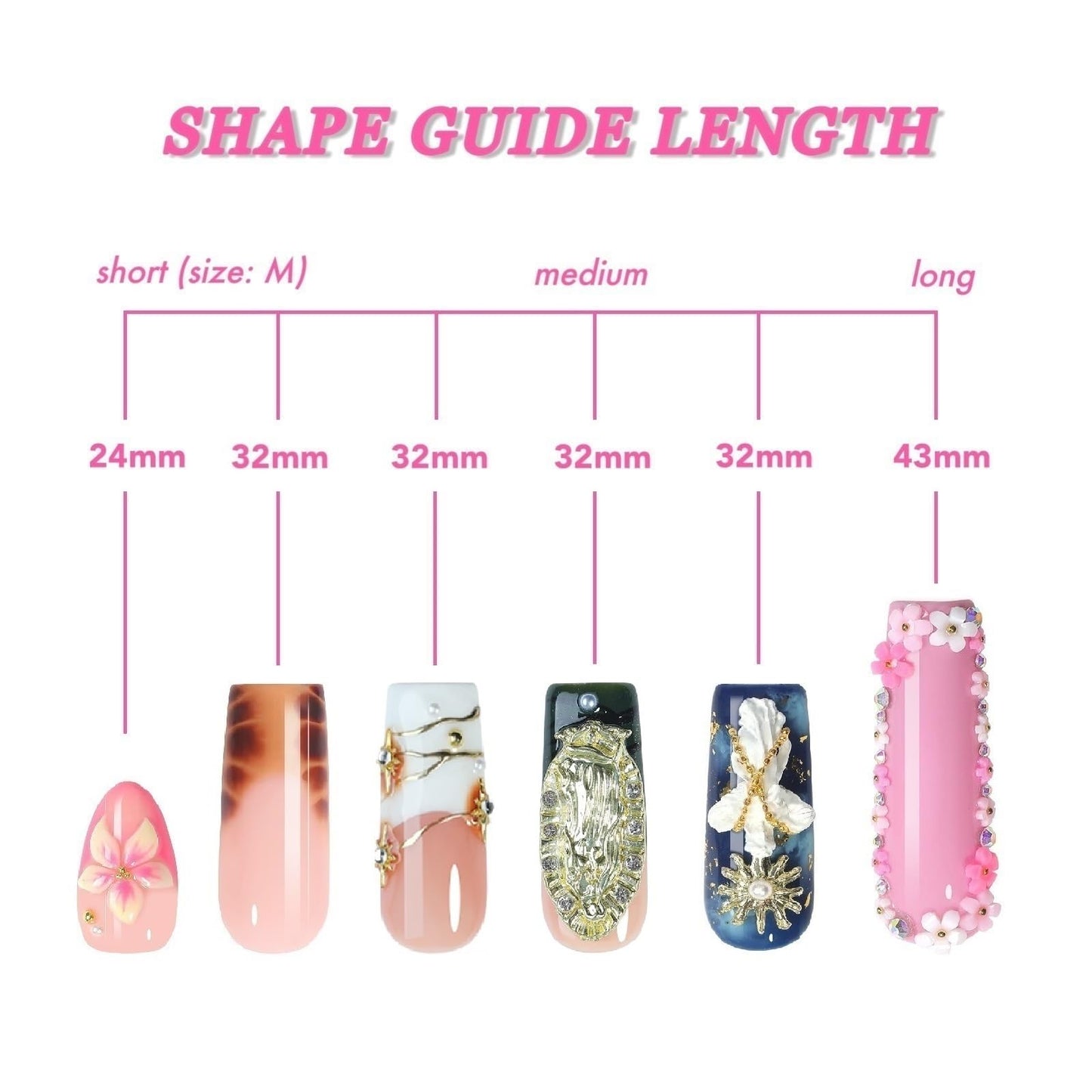 Luxury Gothic Press-On Nails Long Square Shape, Handmade XL Reusable Acrylic Nails with 3D Statue & Cross Charms, Blue Pink Gradient Full Cover Fake Nails for Women