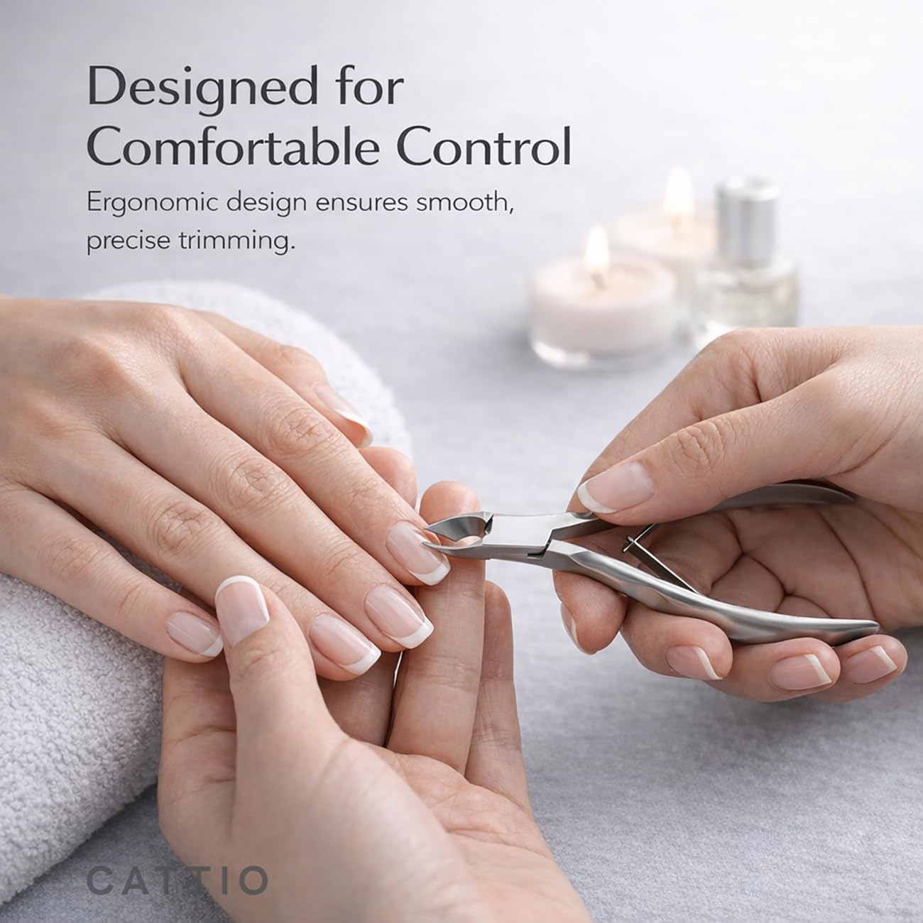 Cattio Cuticle Trimmer with Cuticle Pusher and Cutter, Professional Stainless Steel Nippers, Cutter Clippers, Cuticle Remover, Durable Pedicure Manicure Tools for Fingernails and Toenails Dead Skin