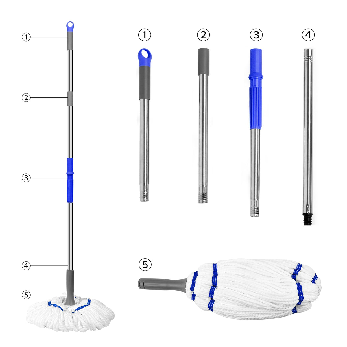 Self Wringing Mop Easy Squeeze Cleaning Twist Mop