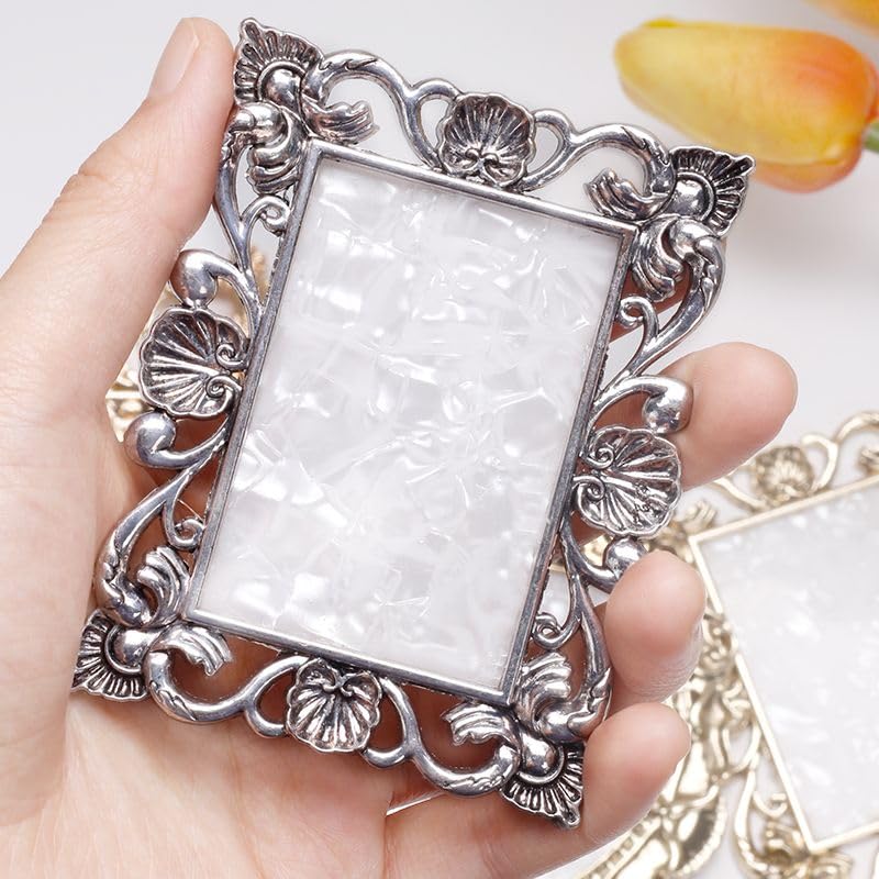 Nail Art Plate, 2 Pcs Nail Mixing Palette Polish Color Mixing Plate Nail Holder Nail Art Display Board, Nail Art Display Tools Photography Props(Sliver) - color: Silver/Two Pieces