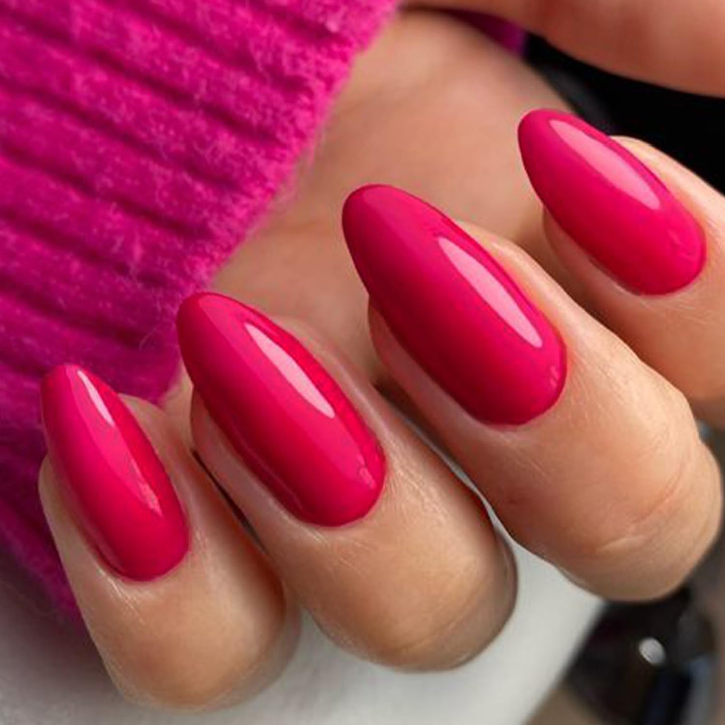 GLAMERMAID Press On Nails Extra Short Square, Jelly Soft Gel Fake Nails Round Squoval, Natural Nude Pink False Nails Tip, Hot Pink Press on Nails Medium Almond, Handmade Jelly Soft Gel Fake Nail Short