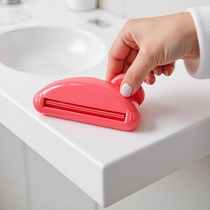 Toothpaste Tube Squeezer,Plastic Toothpaste Tube Squeezer Dispenser,Toothpaste Clips for Saving Toothpaste,Simple and Practical,Mobility and Daily Living Aids (Red)