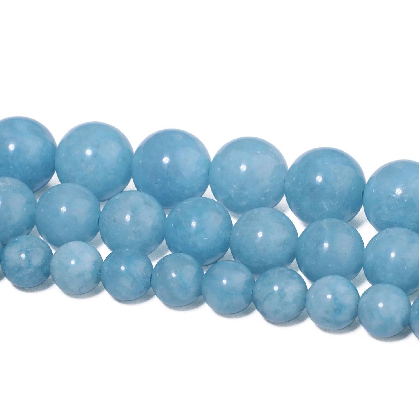 60pcs 6mm Natural Stone Beads Blue Chalcedony Beads Crystal Gemstone for Jewelry Making, DIY Bracelet Necklace