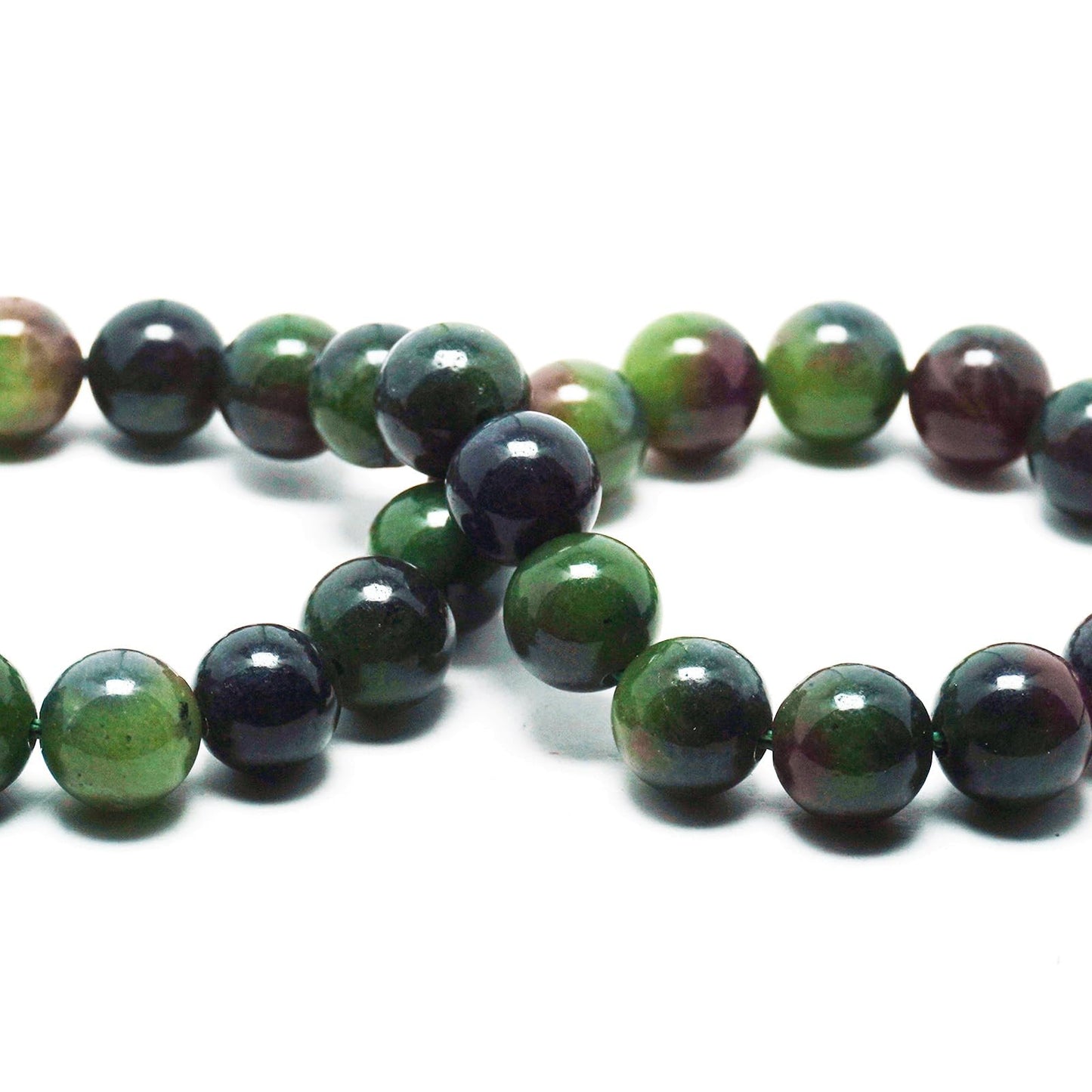 DIQIO Jade Stone Beads for Jewelry Making - 6mm Gemstone Round Loose Beads for Bracelets(58-60pcs, Red-Green Gemstone)