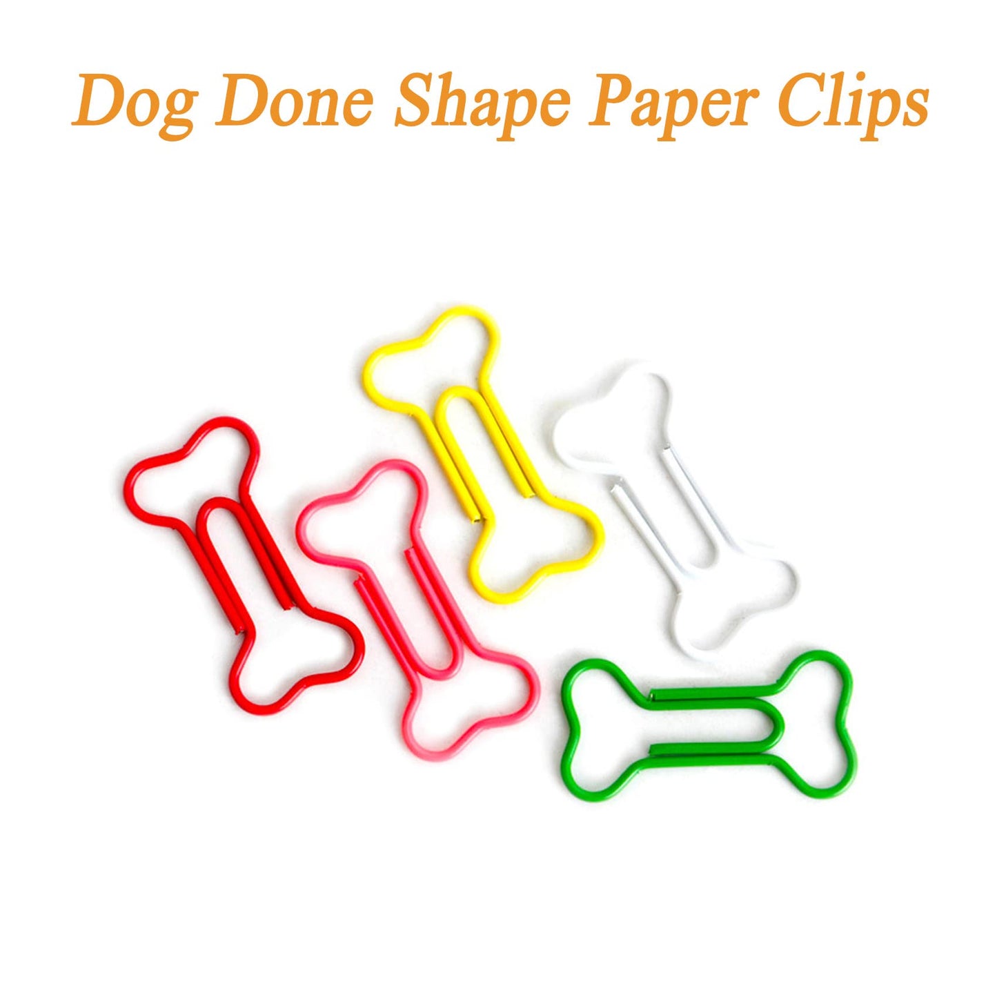 Paper Clips 5 Colors Cute Dog Bone Creative Paper Clip for Notebook Files Office School Home Use, Perfect for Desk Organization & Unique Gifts (100 Pcs)