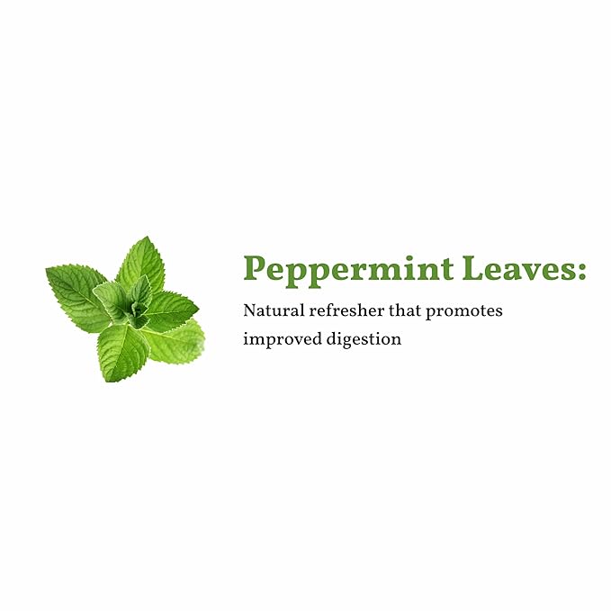 Sancha Tea Boutique, Peppermint Tea, Caffeine Free Herbal Tisane, 25 Pyramid Bags, Real Peppermint Leaves, Soothing & Relaxing