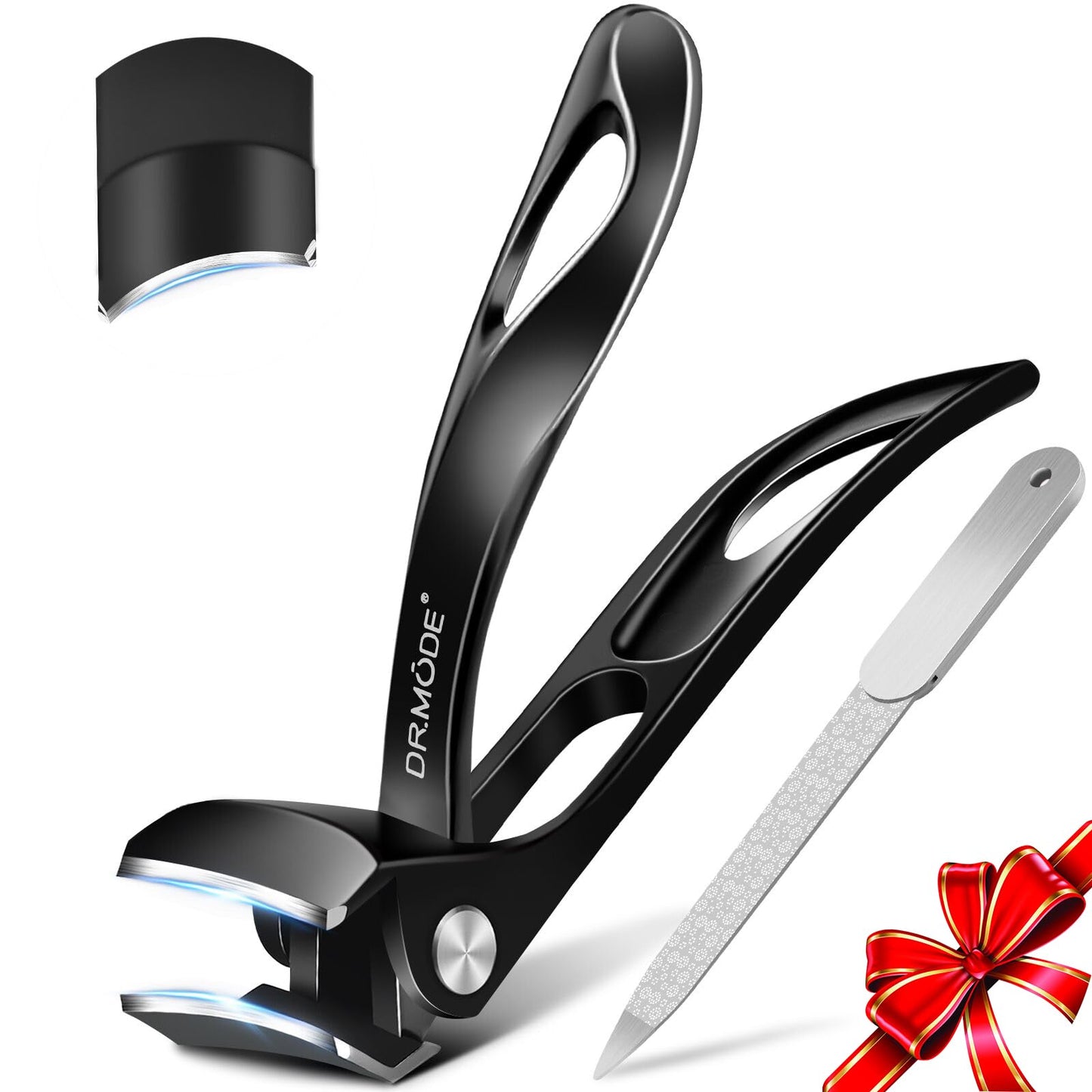 Ingrown Toenail Clippers, Edgy Nail Clipper for Thick Nails for Seniors, Slanted Nail Clippers for Men with Curved Blade, Heavy Duty Large Angled Fingernail Clipper with Wide Jaw