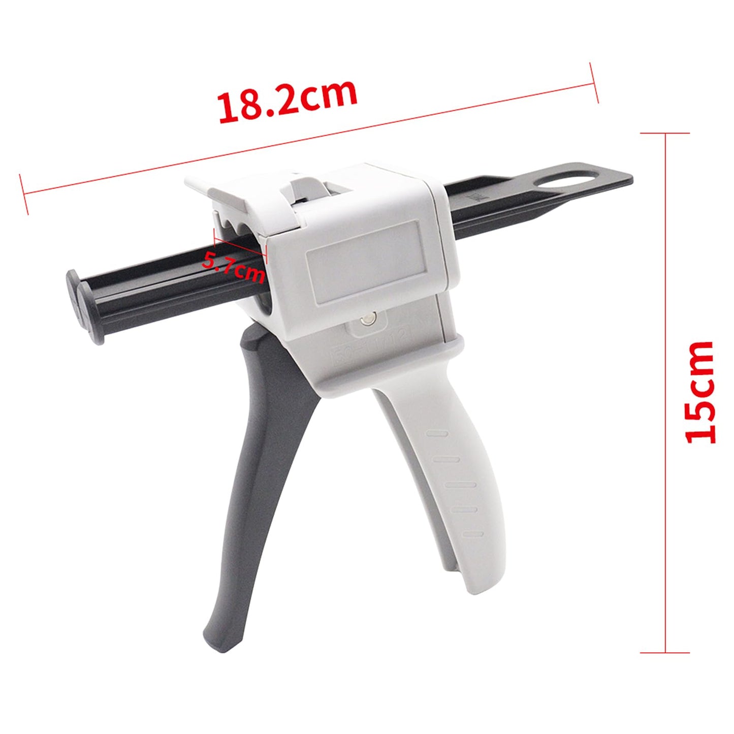 Dispensing gun 50ml two-component glue gun 1:1/2:1 epoxy glue gun epoxy gun, suitable for 1:1double cartridges, with 8pcs mixing nozzle (2:1 Dispensing gun)