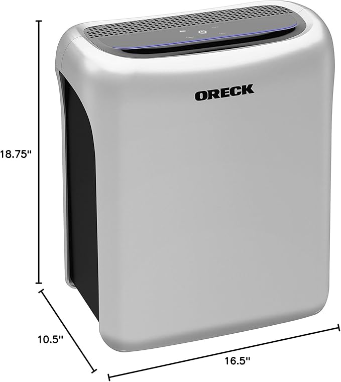 Oreck Air Response Air Purifier, Powerful HEPA and Carbon Filtration, For Small Rooms, Captures 99% of Particles, Dust, Pollen, Pet Dander and Smoke, Quiet Air Purifiers for Home