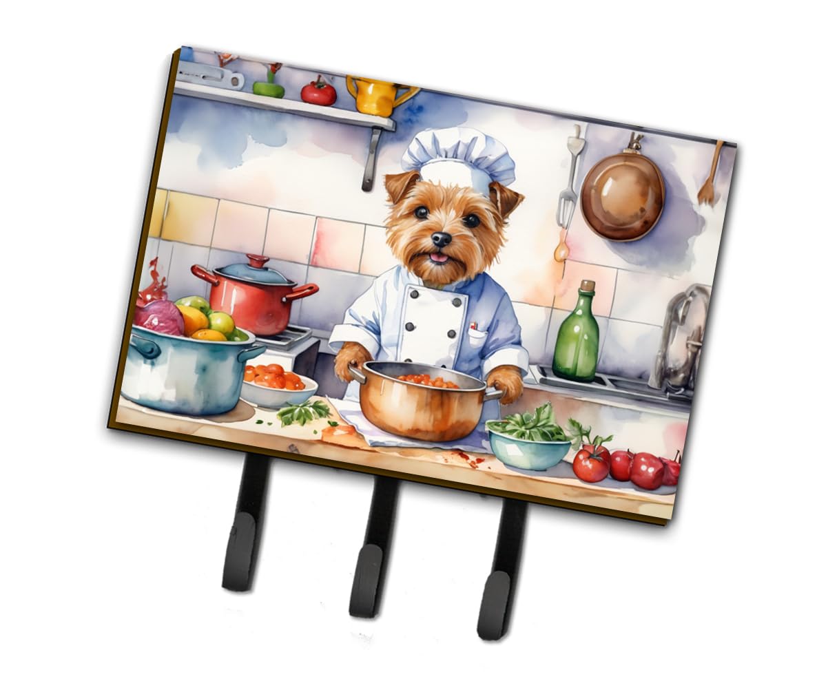 Caroline's Treasures Norfolk Terrier The Chef Leash or Key Holder Wall Hooks, Key Hooks Holder, Coat Rack Wall Mount, Coat Hooks, Hooks for Hanging Keys, Towels, Aprons, Leashes