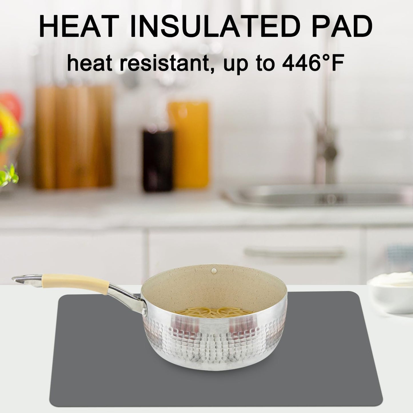 Extra Large Silicone Table Mat, Genuine Food-Grade Silicone Mat for Crafts Kids Dinner Placemat Desk Countertop Waterproof Protector Heat Insulation Kitchen Pastry Rolling Dough Pad (Dark Gray)