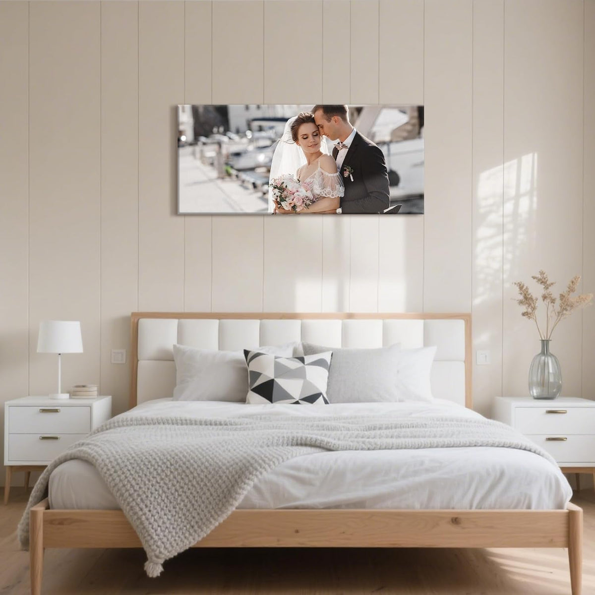 Personalized Custom Canvas Prints with Your Photos & Text, Customized Picture Print, Transform Own Images Into Framed Wall Art Digitally Printed Photo to Canvas, Keepsakes Gifts for Family 36x16’’