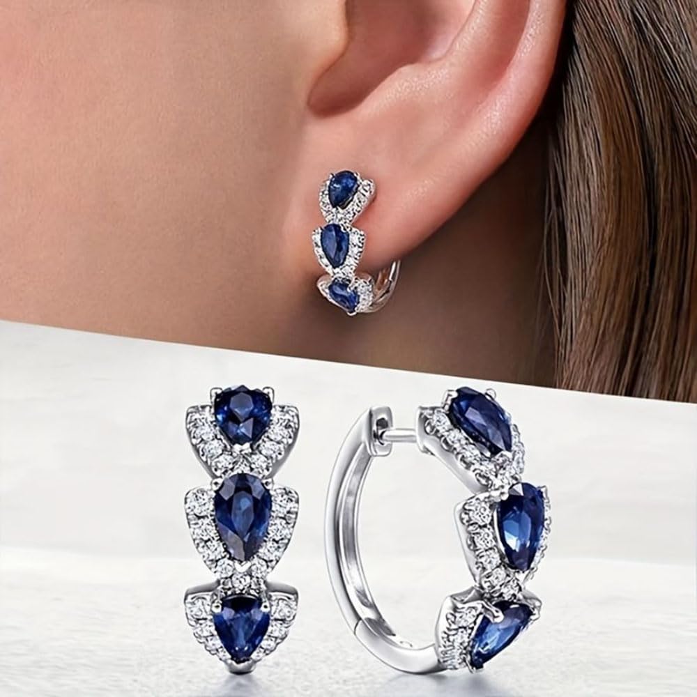 Histone Lymphatic Earring For Women, Lovefinity™ Honorable Joy Halolux Lymphvity Magnetotherapy Germanium Earrings Hoop Jewelry Gifts (Hoop-Blue)