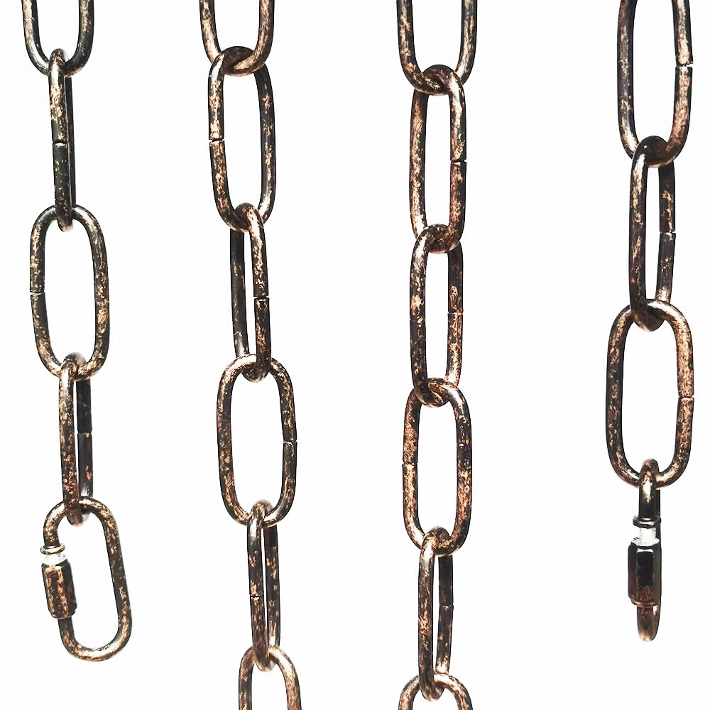 CUFEAL 6ft Aged Bronze Finish Lighting Chain Industrial Style Deco Chain (4mm)
