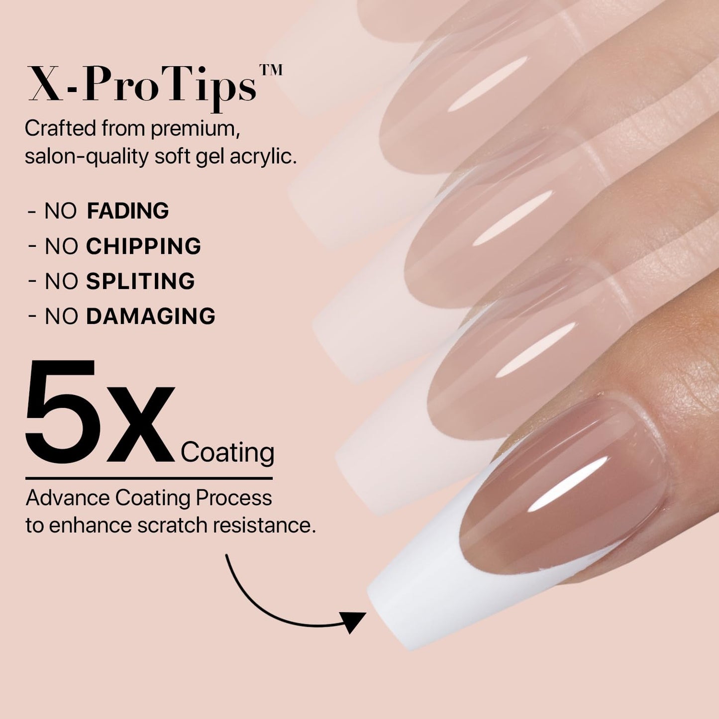 SXC Cosmetics French Tip Press On Nails Brown Extra Short Square 150 Pieces in 15 Sizes Ultra Fit with Pre-applied Tip Primer and Base Coat, No Need to File Fake Nails for Nail Art DIY X-Pro Tips
