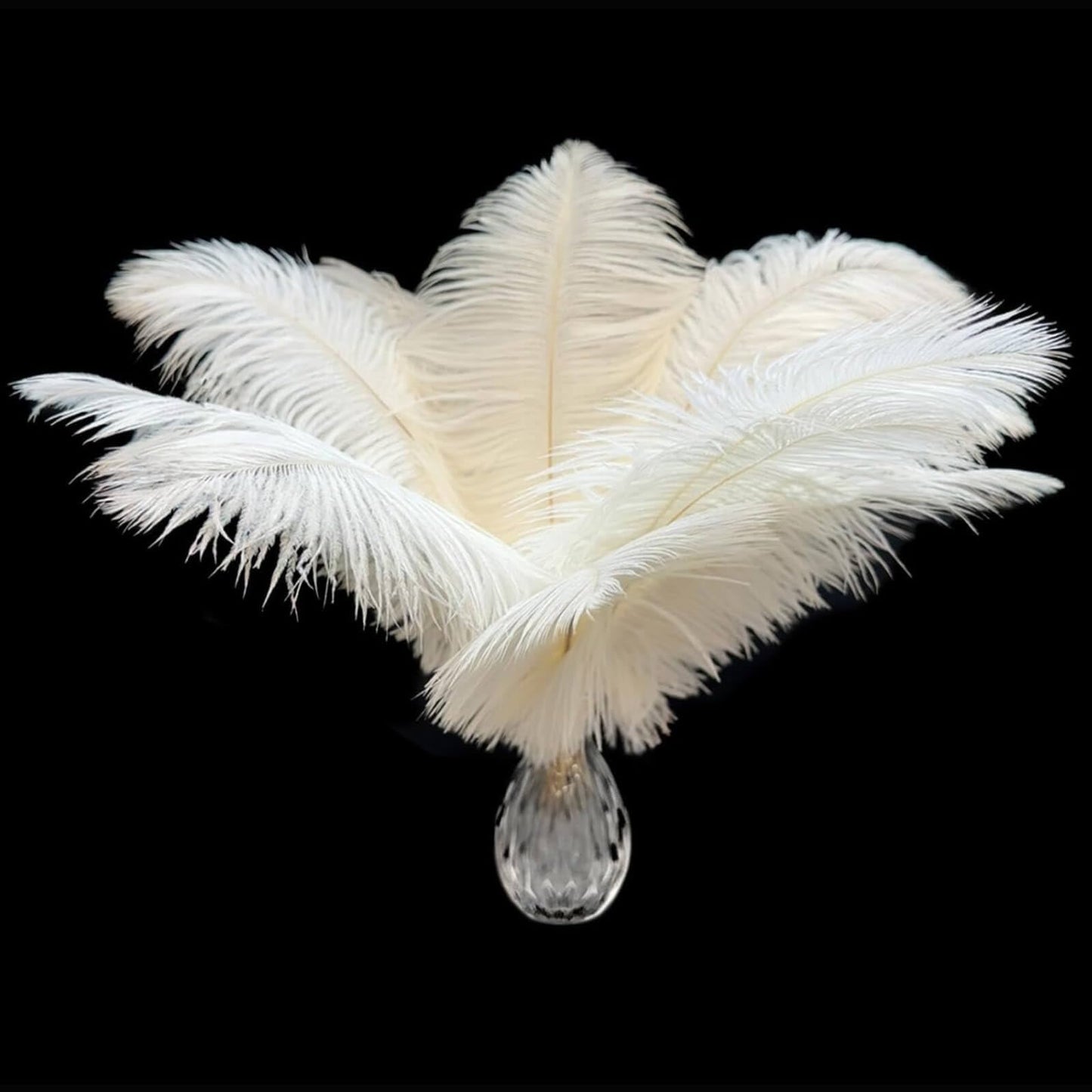 Piokio 20Pcs White Ostrich Feathers 10-12 inch (25-30cm) Bulk Feathers for Home Decoration and DIY Clothes Decoration, Gatsby Decorations