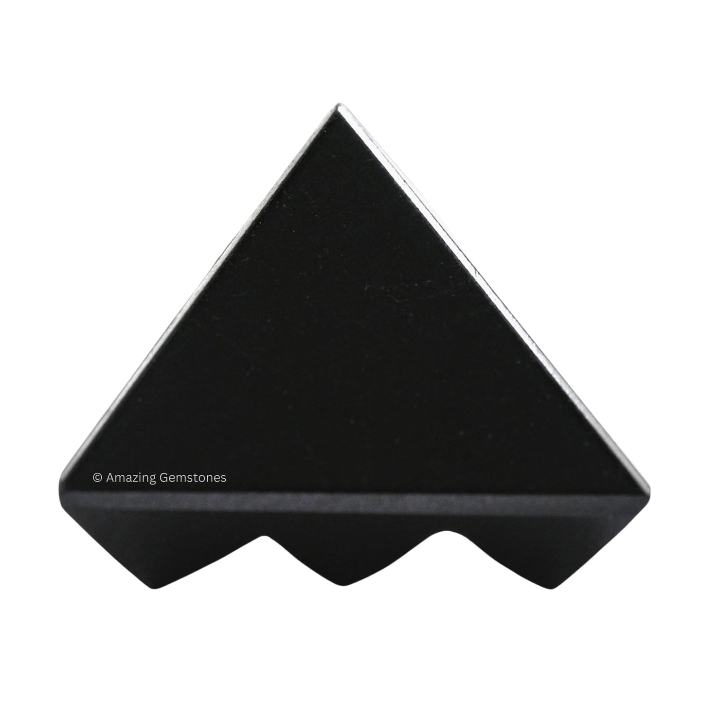 Amazing Gemstone Shungite Crystal Pyramid with 9 Pyramid Plate Bottom - 1" Mini Pyramid Figurine of Natural Stone Pyramid for Meditation, Reiki, Chakra Balancing Vastu Pooja and Crystal Grids