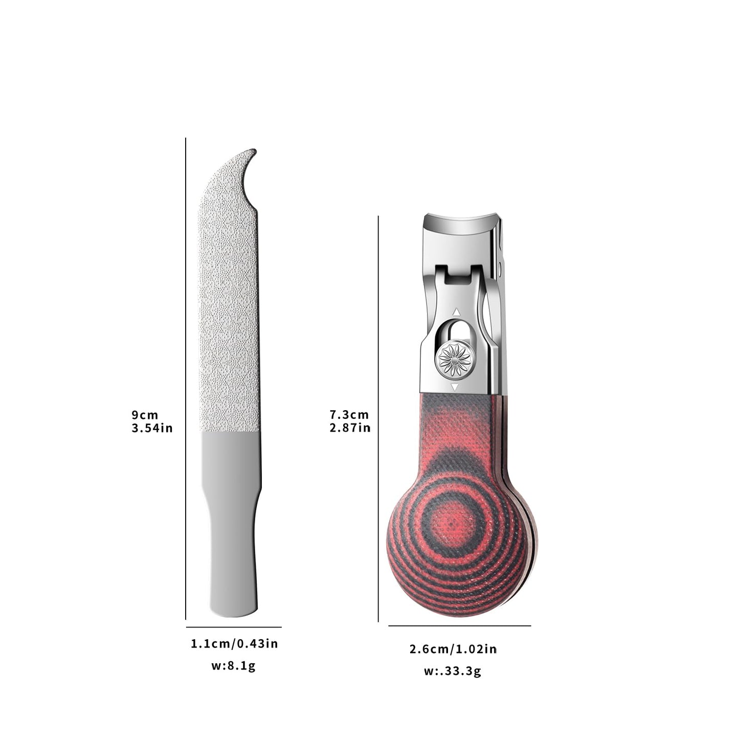 Large Opening Nail Clipper for Effortless Daily Trimming, G10 Handle Toenail Clipper Cutter for Seniors, Stainless Steel Nail Clipper for Thick Nail (Round Red A)