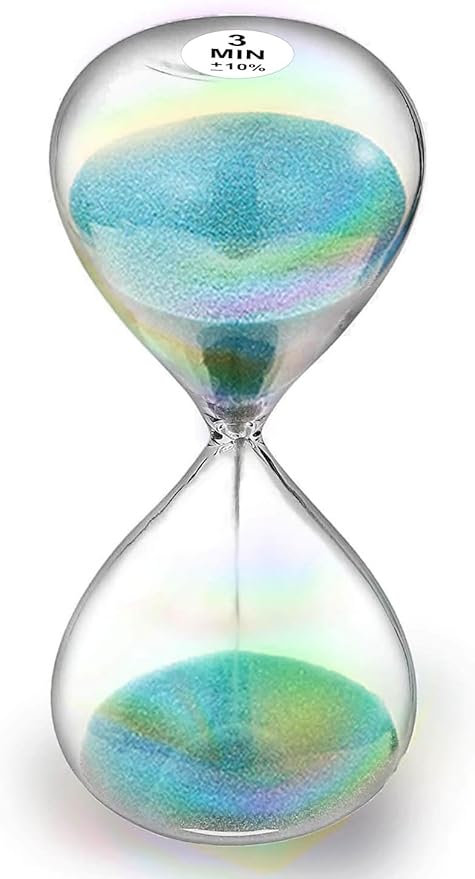 SuLiao Sand Timer 3 Minute Hourglass,Turquoise Sand Clock,Large Reloj De Arenai 3 Min,Colorful Biloba Puff Minimalist Hour Glass Sandglass for Home,Desk,Office Decorative