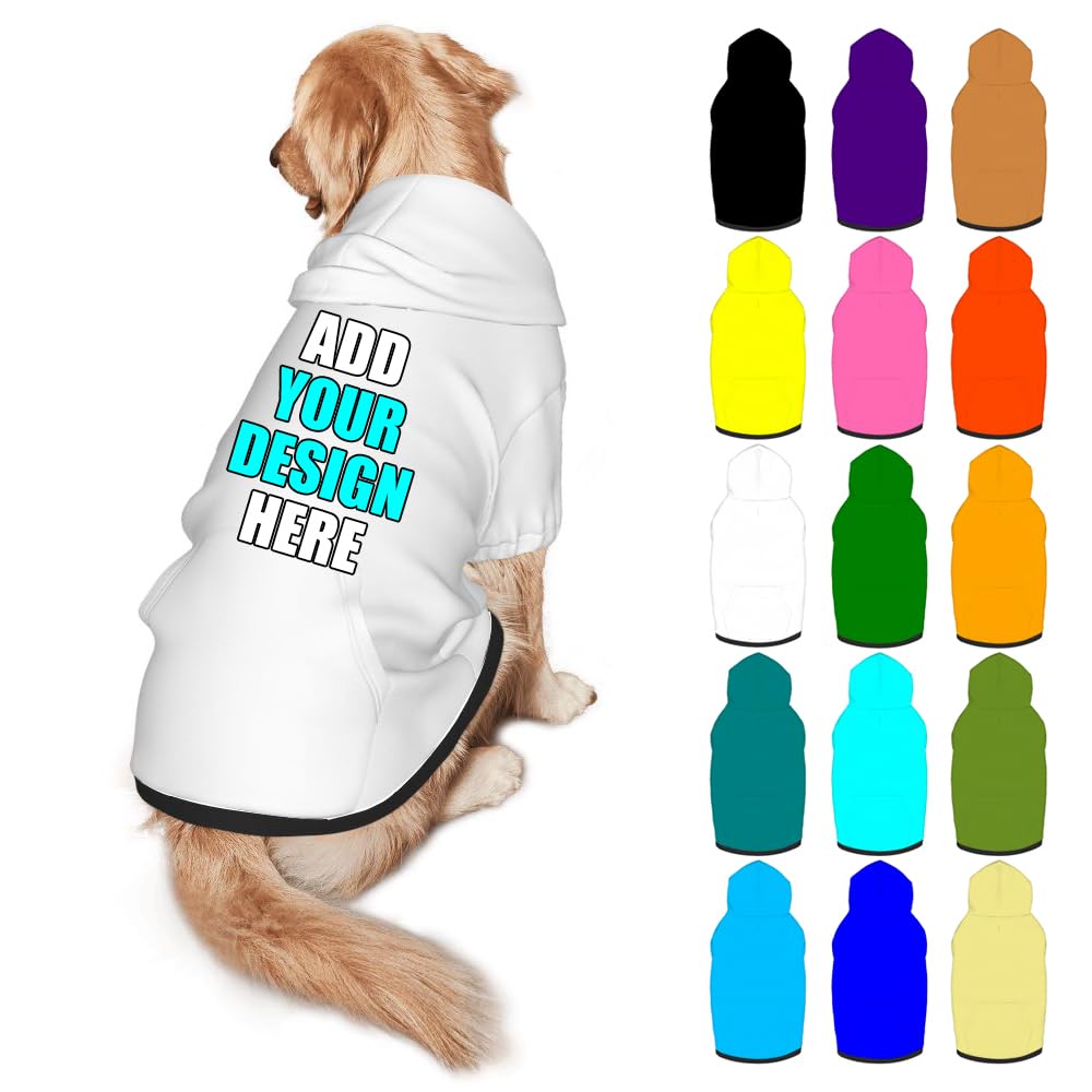 Mynvzrk Custom Dog Clothes with Photo Name Logo Personalized Dog Sweaters for Small Medium Large Dogs Breathable Warm, Navy, XL