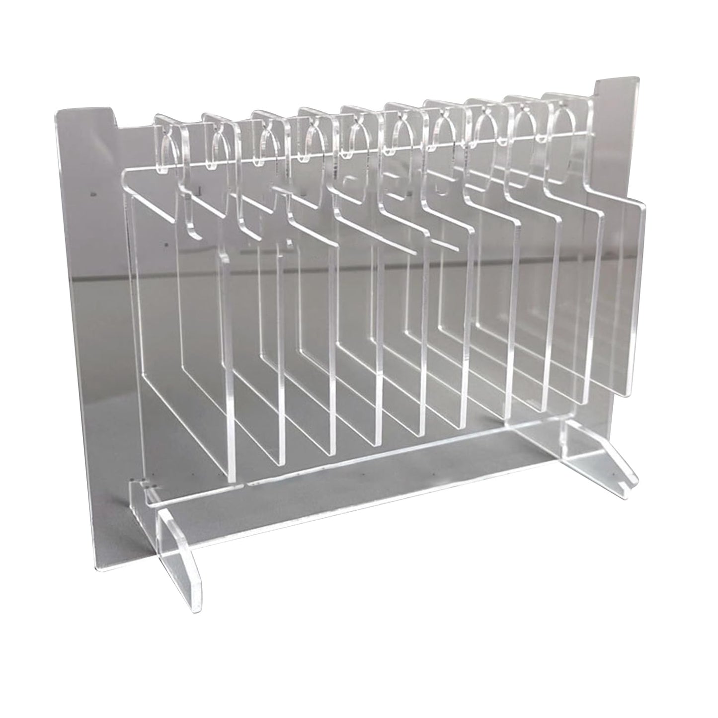 ZJchao Acrylic Nail Hanger Display Stand 10pcs Hangers Multi-Functional Desktop Organizer Portable Transparent Nail Sample Display Stand for Nail Technicians Large Size
