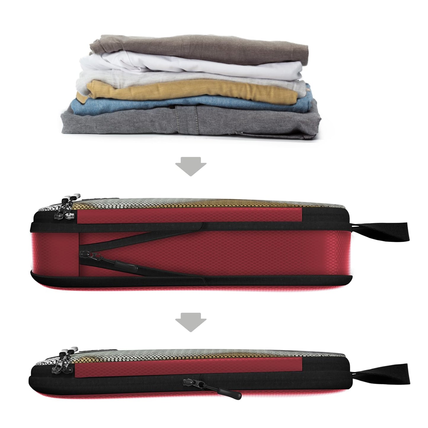 Large Packing Cubes for Travel - 5pc Packing Cubes for Suitcases - Lightweight Luggage Organizer Bags (Compression)