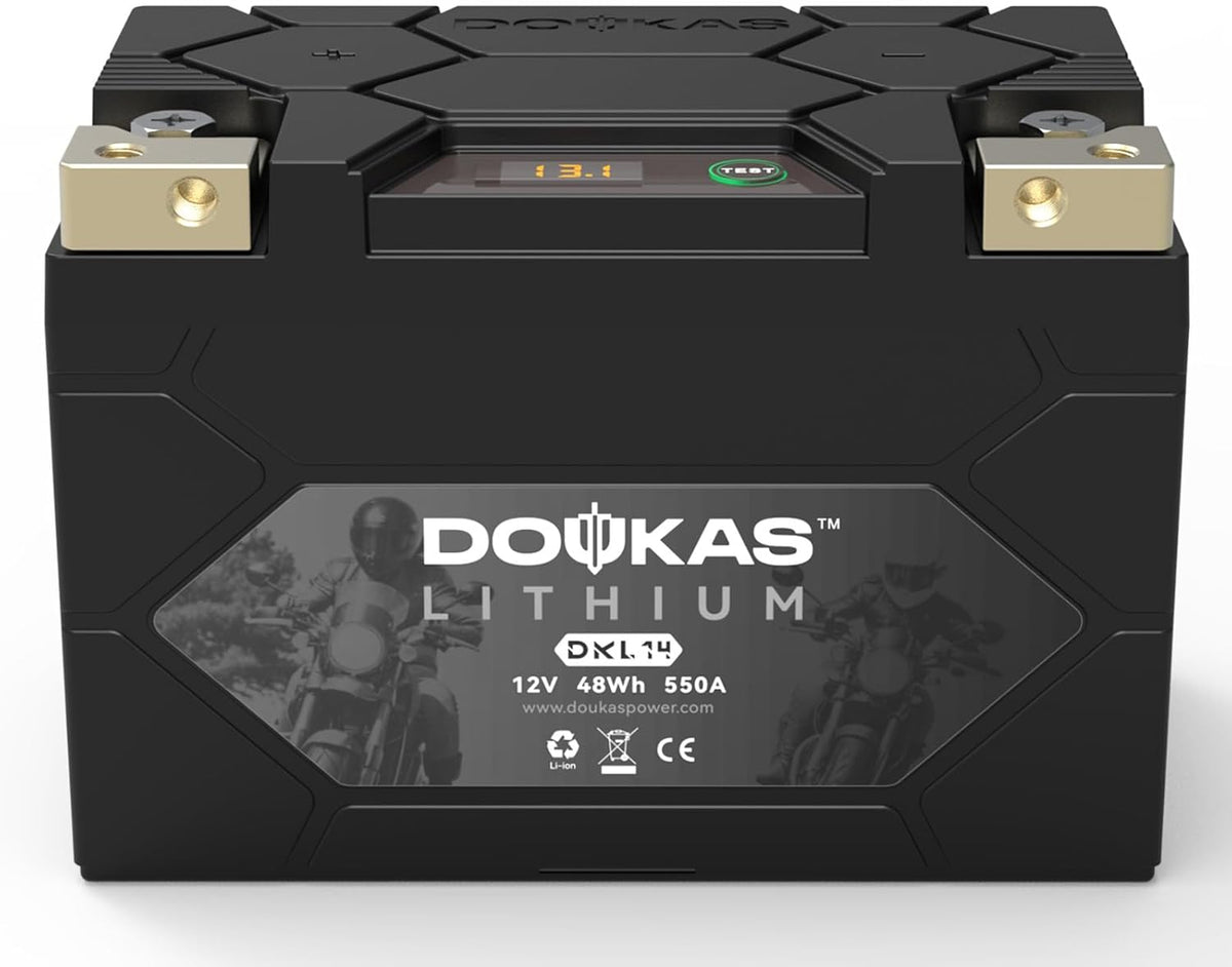 DKL14 550A LiFePO4 Motorcycle Lithium Battery, 12V 4Ah Powersports Battery, Compatible Jet Ski, Quad, Lawn Mower, Scooter, Generator Battery, Snowmobile