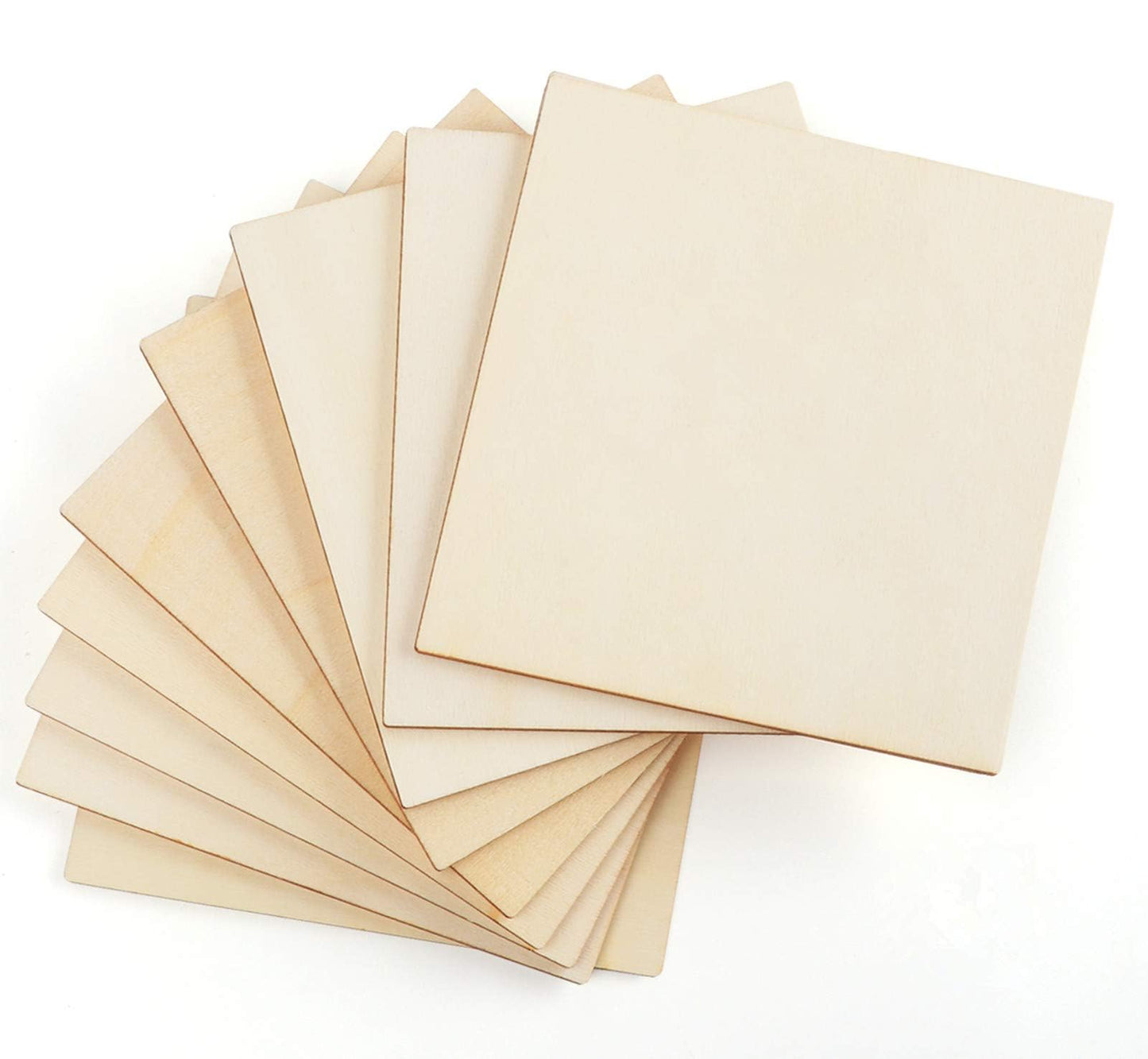 ilauke Wooden Squares for Crafts, 50Pcs Wood Squares 5x5 Inch, Unfinished Poplar Wood Sheets 3mm, 5"x5" Blank Wood Pieces for Crafts, Laser Engraving, Coasters, DIY Projects, Wedding Decor, Home Decor