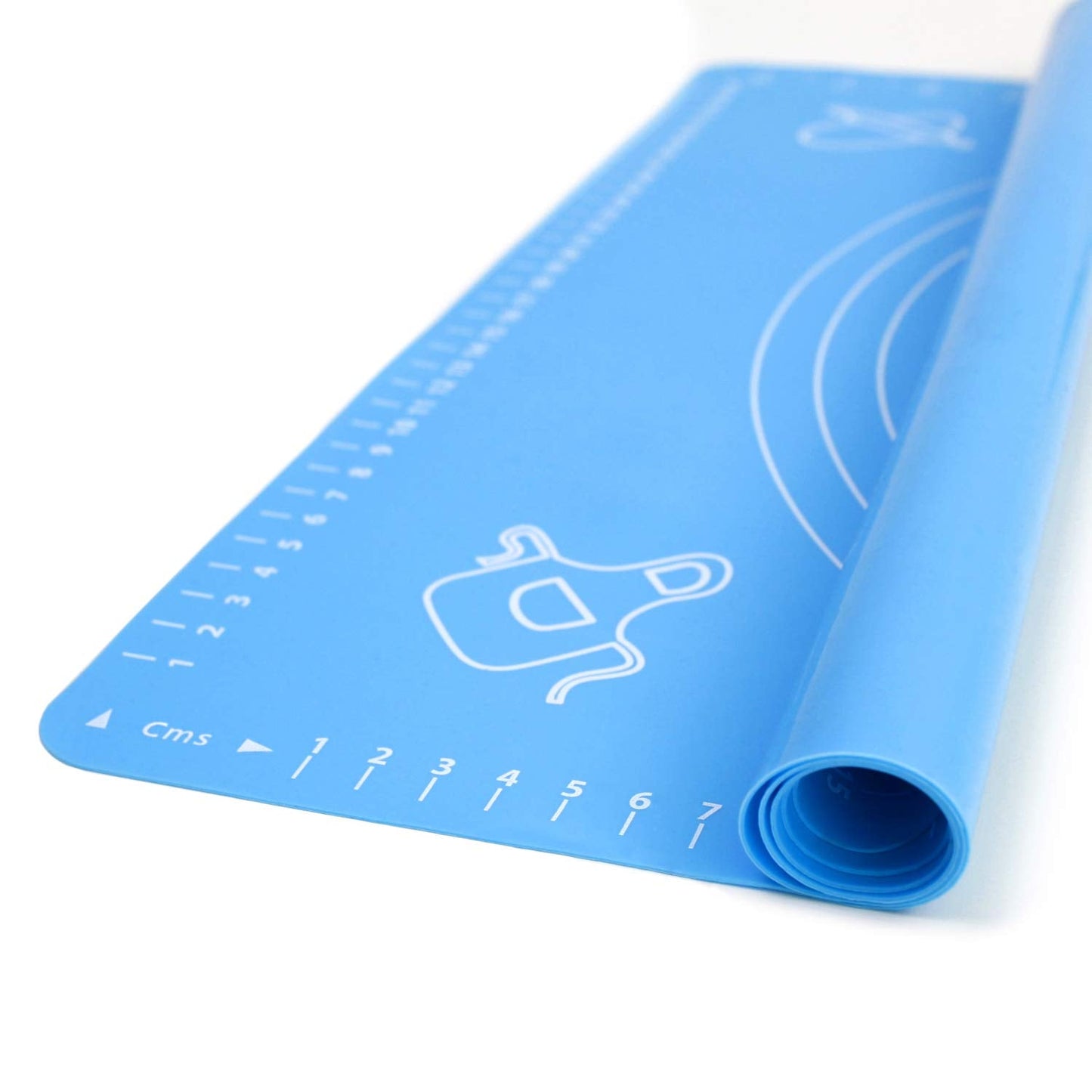 Silicone Baking Mat for Rolling Pastry Dough with Measurements, 25.6" x 17.7" BPA Free Non stick and Non Slip Blue Table Sheet Baking Supplies for Bake Pizza Cake