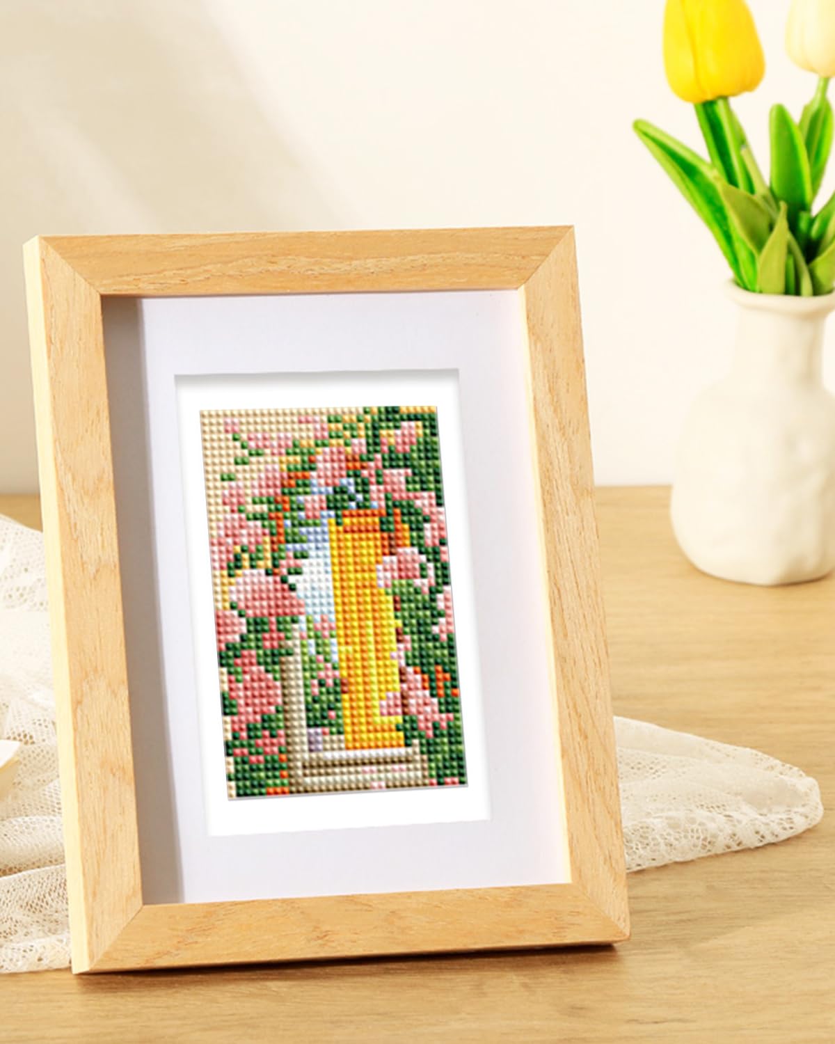 PeakLuv 12 Pcs Small Diamond Art Kits, Floral Gateway Mini Diamond Painting Kits for Adults, 5D DIY Square Drill Diamond Dots, Quickly Finishable Flowers Gem Art for Home Wall Desktop Decor, 6X7in