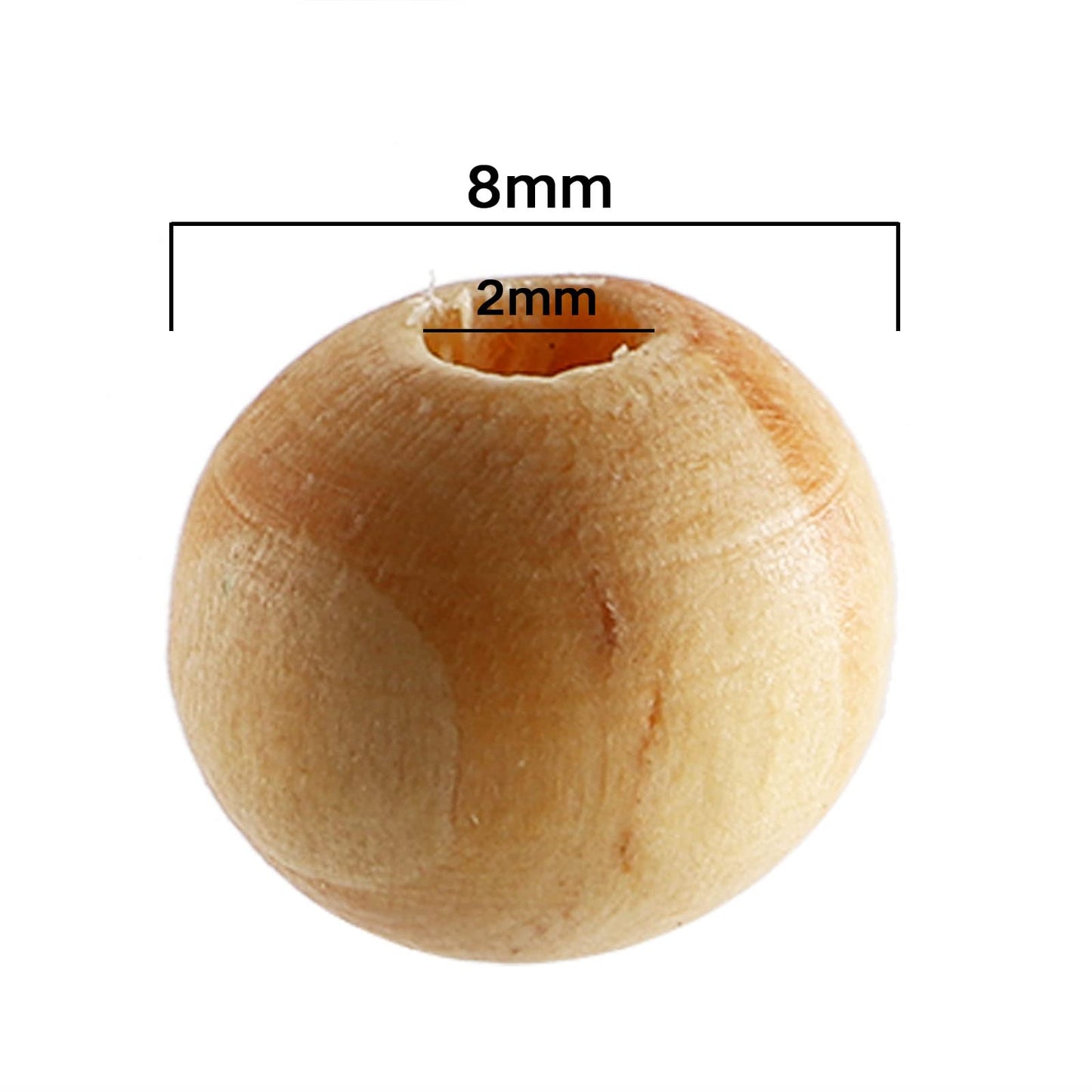 Foraineam 1000pcs Natural Wooden Beads, 8mm Round Polished Loose Beads for DIY Handmade Craft Macrame Bracelet Necklace Jewelry Making