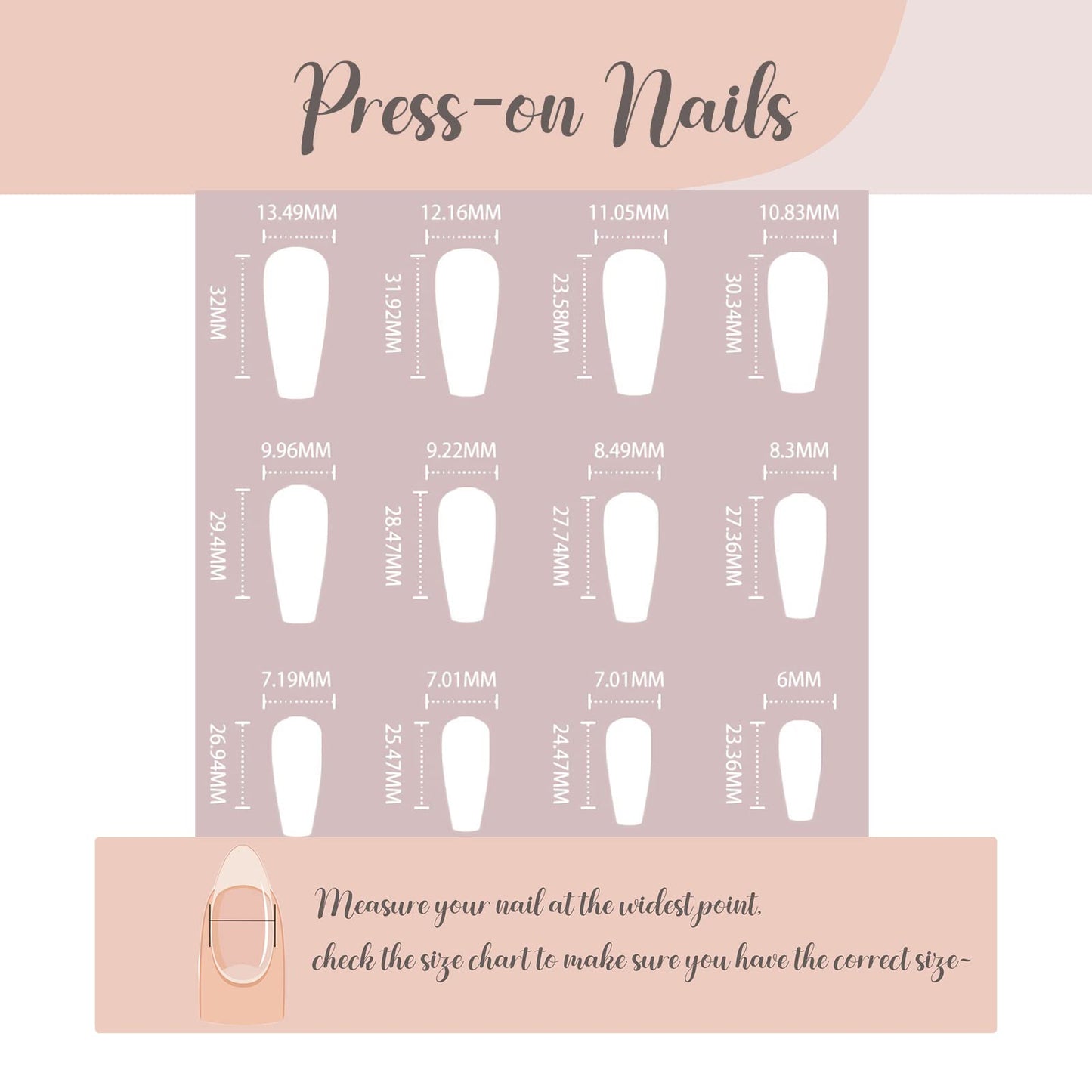 BABALAL Coffin Press on Nails Long French Fake Nails Pink Glossy Glue on Acrylic Nails with Flower Design 24Pcs